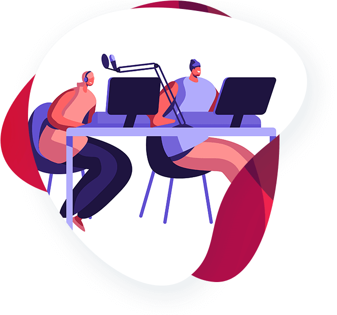 Team managing social media marketing