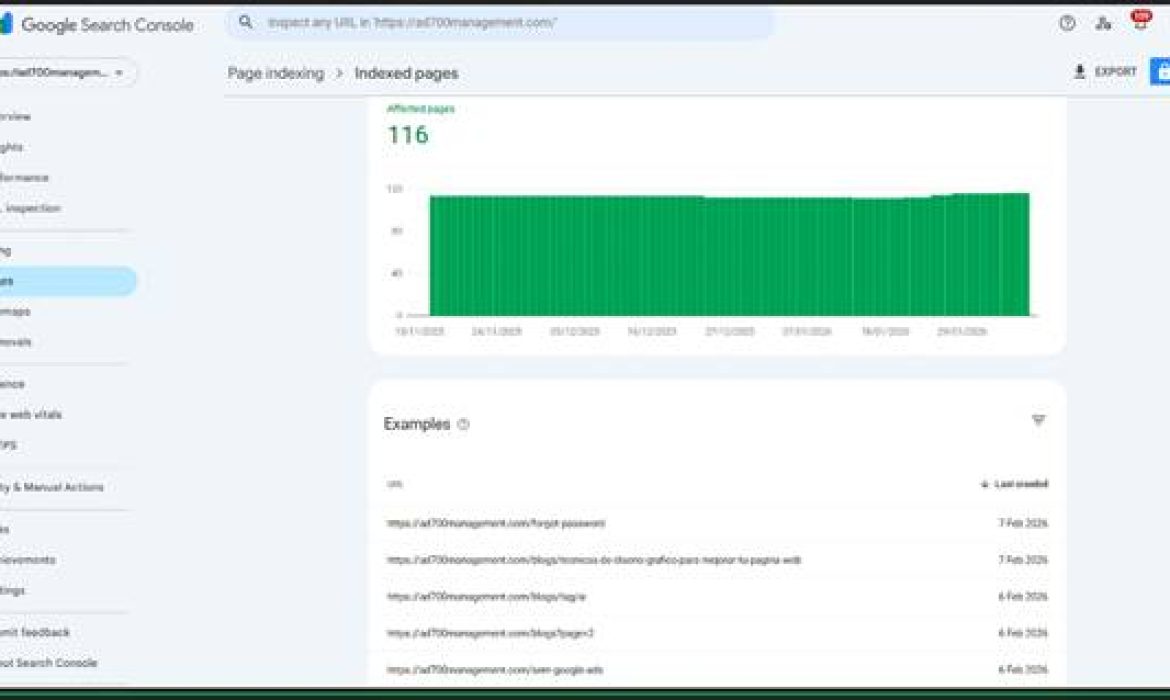 All Pages Index Status Overview